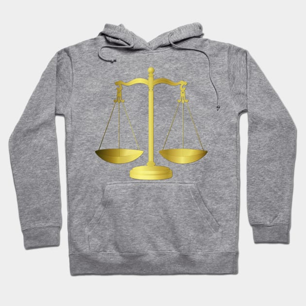 Gold Scales of Justice on White Keeping Law and Order Hoodie by podartist